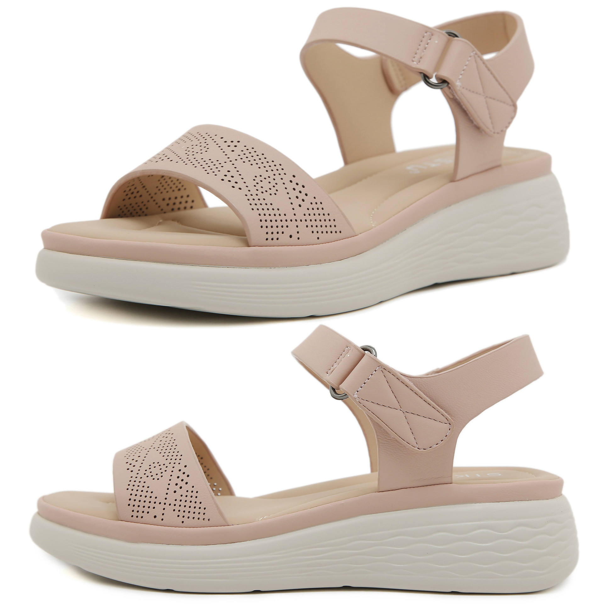 2025 nuevo punto de fondo grueso ligero antideslizante cómodo ocio deportivo velcro sandalias un alcalde