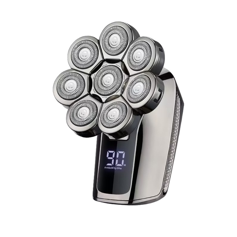 Cabeza calva transfronteriza artefacto cabeza de afeitado cabeza auto-raspado máquina especial lavado de cuerpo completo de ocho-cuchillo de cabeza de afeitar eléctrica fabricante al por mayor