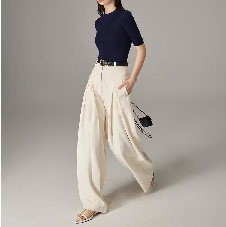 GraceChic Cross-Border Anzugweste aus robustem Twist-Gewebe mit dreidimensionalem Schnitt, asymmetrischer Silhouette und drapierter Doppelfalte für eine schlankmachende Silhouette_voghion.com