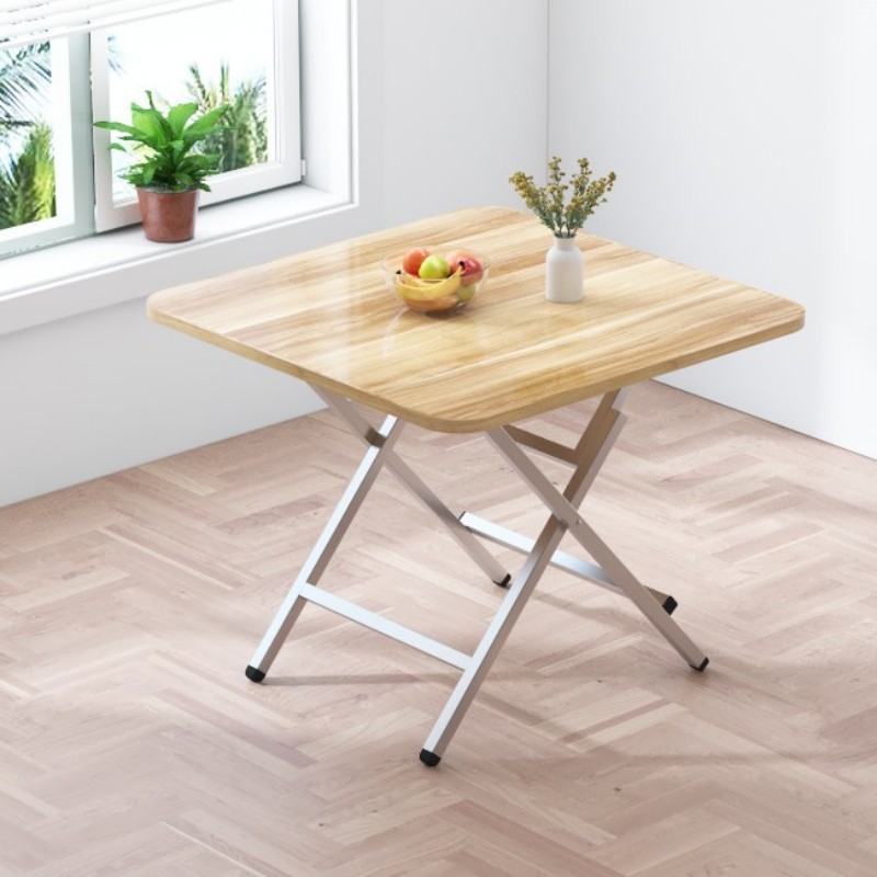 Mesa plegable, mesa de comedor casera, mesa de comedor portátil simple, mesa cuadrada de alquiler, mesa cuadrada simple de comedor