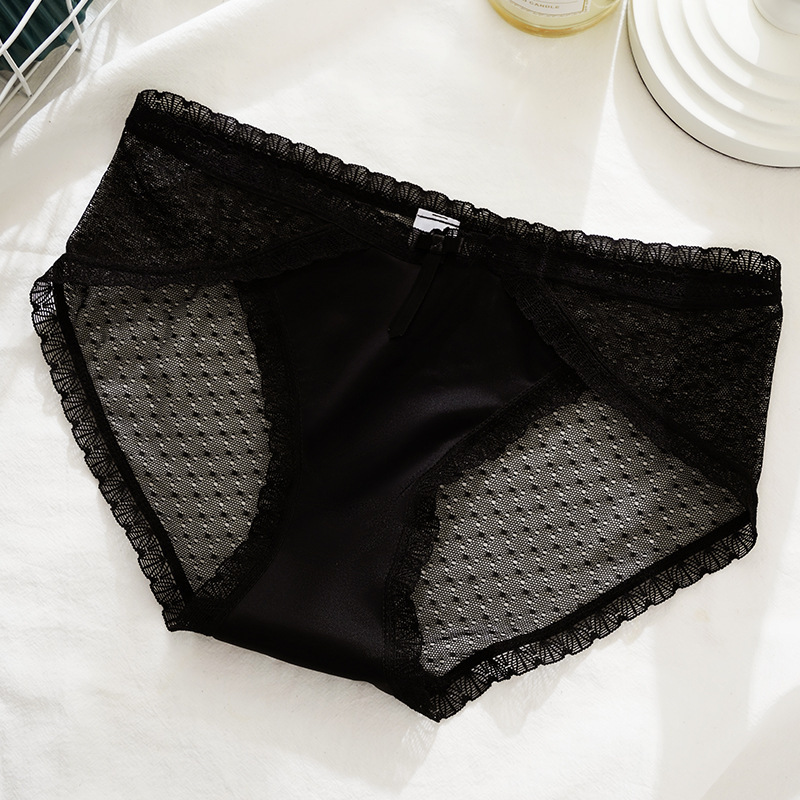 女性用レース下着、日本風メッシュ、透け感のある綿素材、吸湿性のある三角パンツ、卸売、純綿クロッチ、抗菌、露出防止|undefined