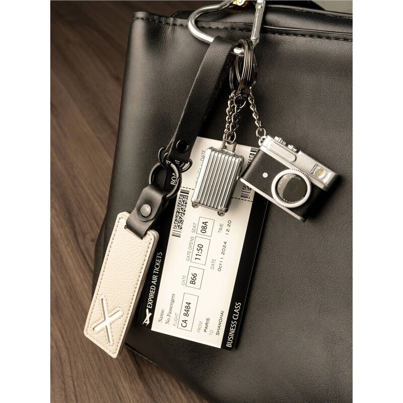 Luggage Bag Pendant, Same Style Boarding Pass, Small Camera, Backpack, School Bag Pendant, Keychain Bag Pendant