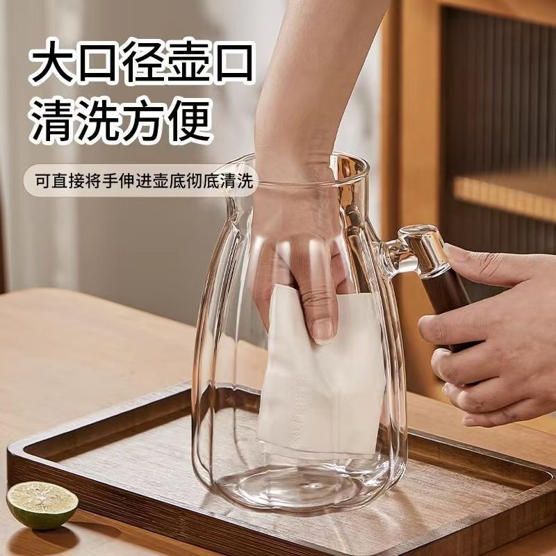 新型大容量かぼちゃ冷水ポット家庭用リビングルーム冷水ポット耐高温ガラスポット高颜値厚さ卸売り|undefined