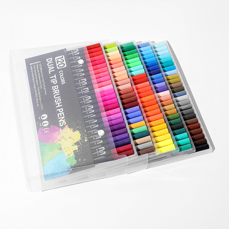 Amazon de doble cabeza suave acuarela pluma gancho línea de color Marcos suministros de arte regalo de los niños pintura traje transfronterizo