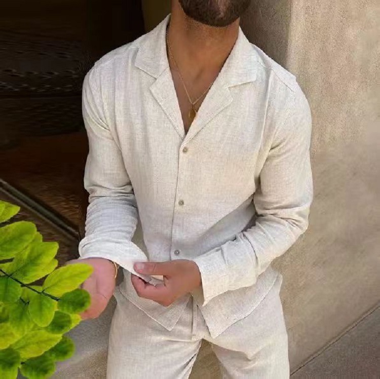 Herren Zweiteiler Set Langarmshirt Und Hose Modische Freizeit_voghion.com