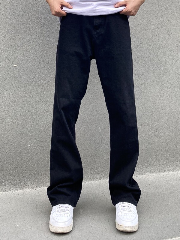 2023 American Style Retro Street Washed Black Micro La Jeans Loose Casual All-match Stacking Trendy Trousers for Men and Women