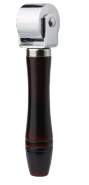Original mango de madera rodillo rueda de empuje rodillo herramienta de prensado de cuero rodillo de borde oscuro borde grande rodillo de hierro