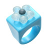 Brand small design resin, acrylic ring, internet celebrity, simple and elegant design, flowered