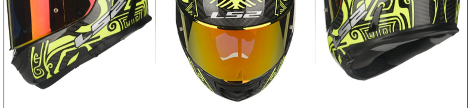 LS2 Carbon Fiber Motorcycle Helmet Full Face Dual Visor FF801