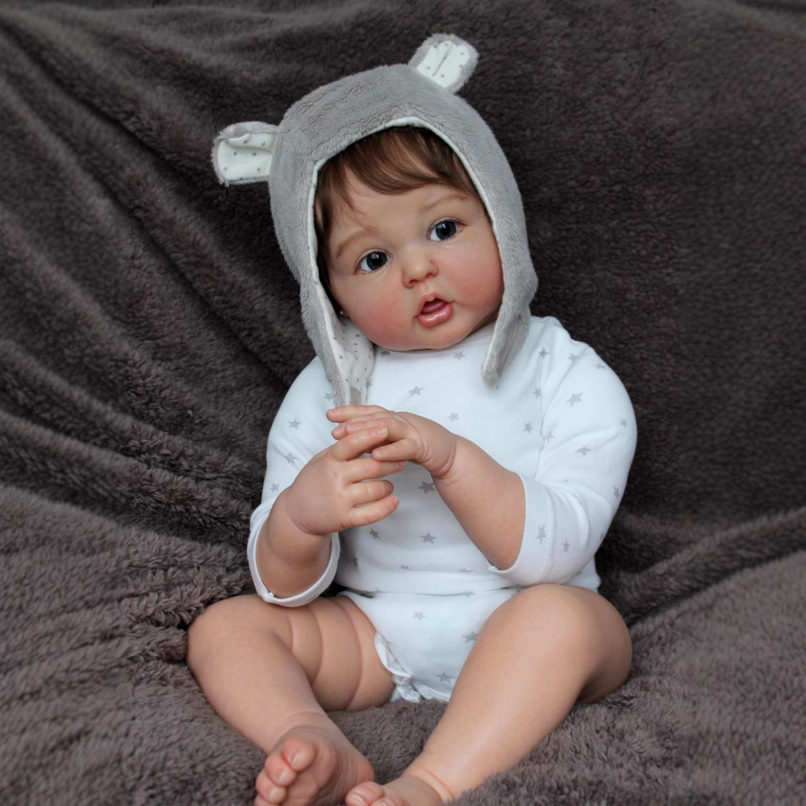 Muñeca Bebé Reborn Hecha a Mano 60 cm de Vinilo, Piel 3D con Venas, Chupa Dedo, para Niños