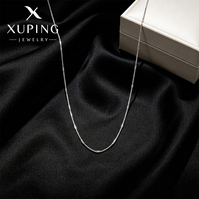 Joyas de moda simple aleación de cobre chapada de pigmento blanco collar collar de clavícula al por mayor mujer