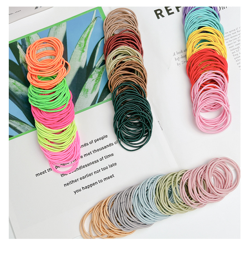 Simple Style Solid Color Polyester Handmade Hair Tie 1 Set2