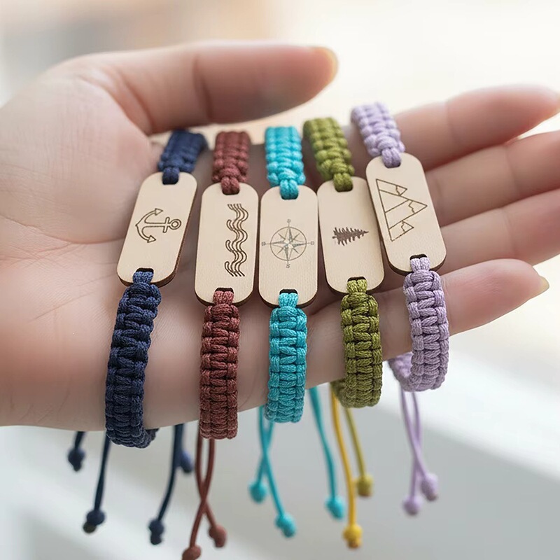 Wholesale Reusable Ecological Recycled Wood Smart Adjustable Woven Access Control Rfid Nfc Wooden Beads