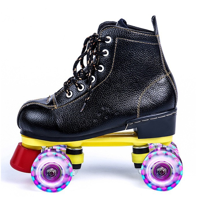 Nueva doble fila patines niños adultos patines patinaje sobre ruedas deportes transfronterizos juguetes deportivos negro fábrica al por mayor