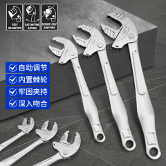 跨境新品多功能蟹钳仿棘轮扳手快速自适应大开口活动扳手钳类工具