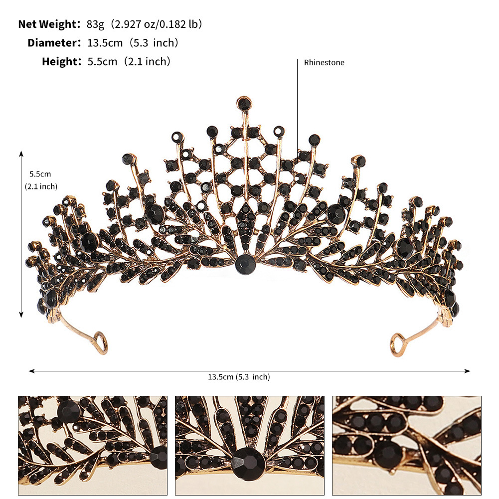 240g Weight Crown Hair Accessories Type Rhinestones, Pearl Inlay Material 1 Piece Quantity Wedding, Party Occasion Alloy Material Halloween Festival Crown Pattern Women's Gender Inlay Design Cool Style Style Halloween Cool Style Women's Crown Alloy Inlay Rhinestones Pearl Crown 14