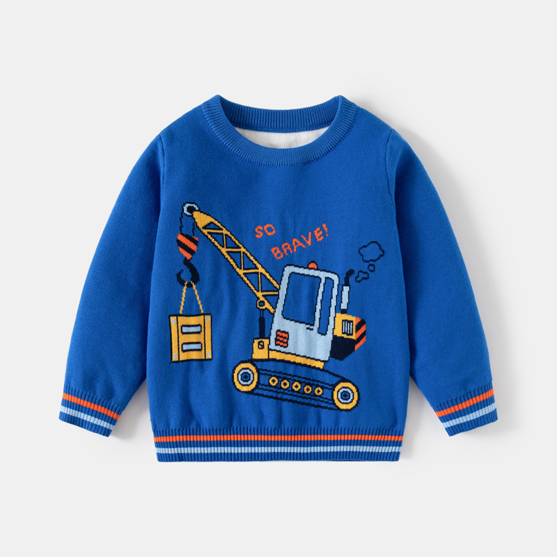 Nuovi vestiti autunno e inverno 2024, maglione lavorato a maglia con base in filo di cotone a doppio strato per ragazzi, macchina per appendere i bambini_voghion.com