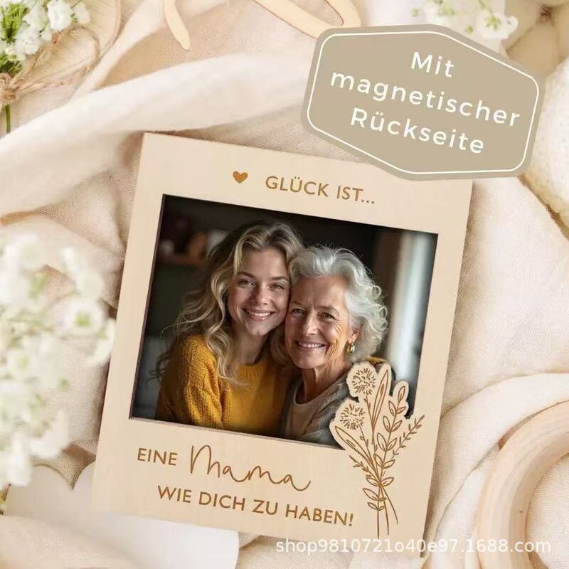 Amazon Wooden Photo Frame Gift for Mom Photo Frame Mother's Day Fridge Magnet Crafts Cross-Border