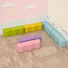早期教育センターのロングソファスツール、靴交換スツール、幼稚園の遊び場、子供用の柔らかい囲い、親の待合室の椅子