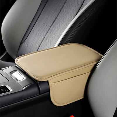 Flat, Stylish, Universal Model, Armrest box pad - beige