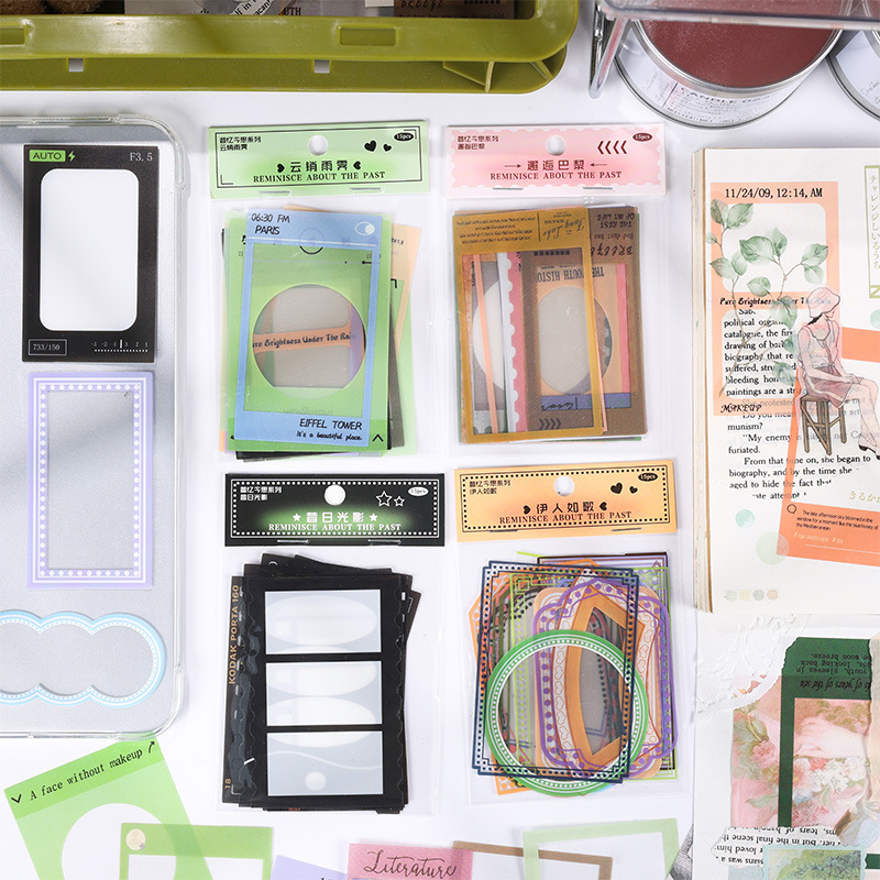 Xiyi Jinsi series Journal sticker bag retro border ins high-looking hand account goo card material collage Xiyi Jinsi series Journal sticker bag retro border ins high-looking hand account goo card material collage