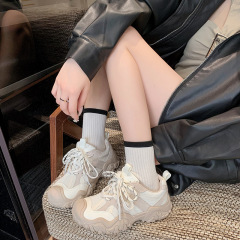 厚底老爹鞋女2025秋季新款时尚百搭增高休闲运动透气松糕女款单鞋