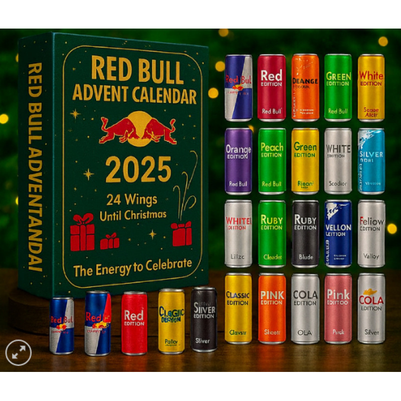 2025 Red Bull Drink Advent Calendar Countdown Blind Box Christmas Tree Decoration Acrylic Pendant Independent Store