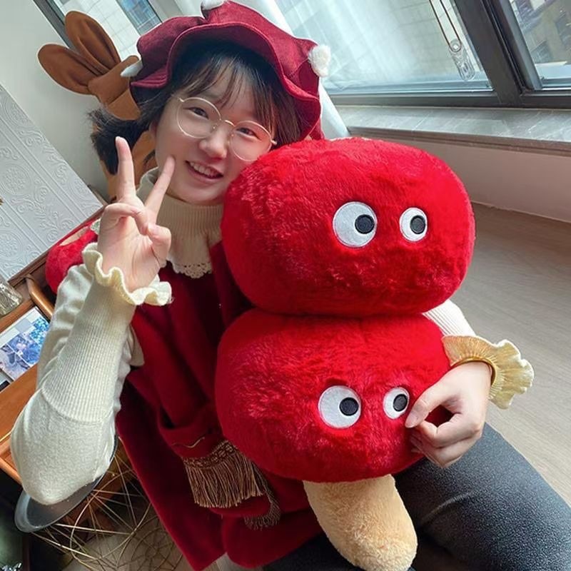 Cute and Adorable Candied Hawthorn Plush Pillow Toy, Super Soft Sofa Cushion, Hand Warmer, Birthday Gift