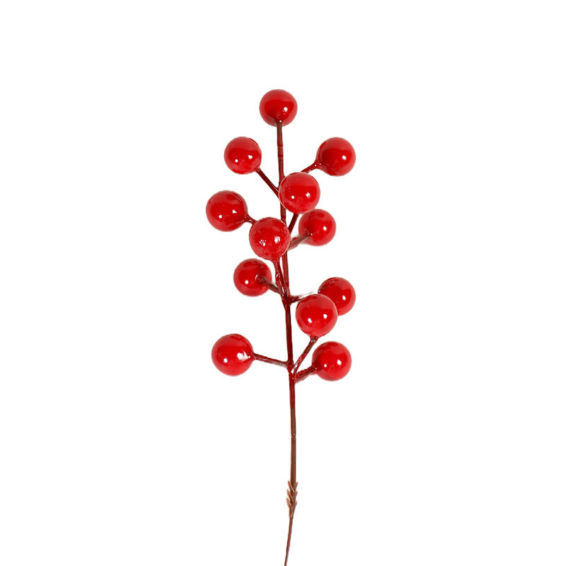 Fruta de la fortuna simulada fruta de acebo fruta roja auspiciosa baya roja boda hogar decoración navideña fruta roja transfronteriza al por mayor