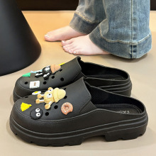 2025新款手工DIY洞洞拖鞋包头防滑厚底女外穿花园洞洞鞋半拖