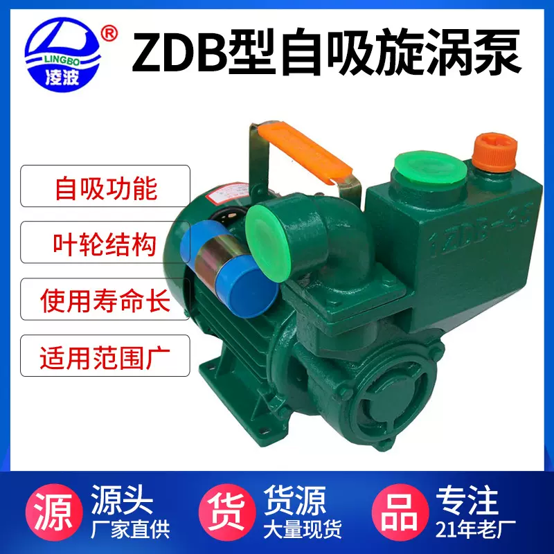 凌波牌1寸ZDB-65小型家用旋涡式自吸高压水泵750W 自吸旋涡清水泵