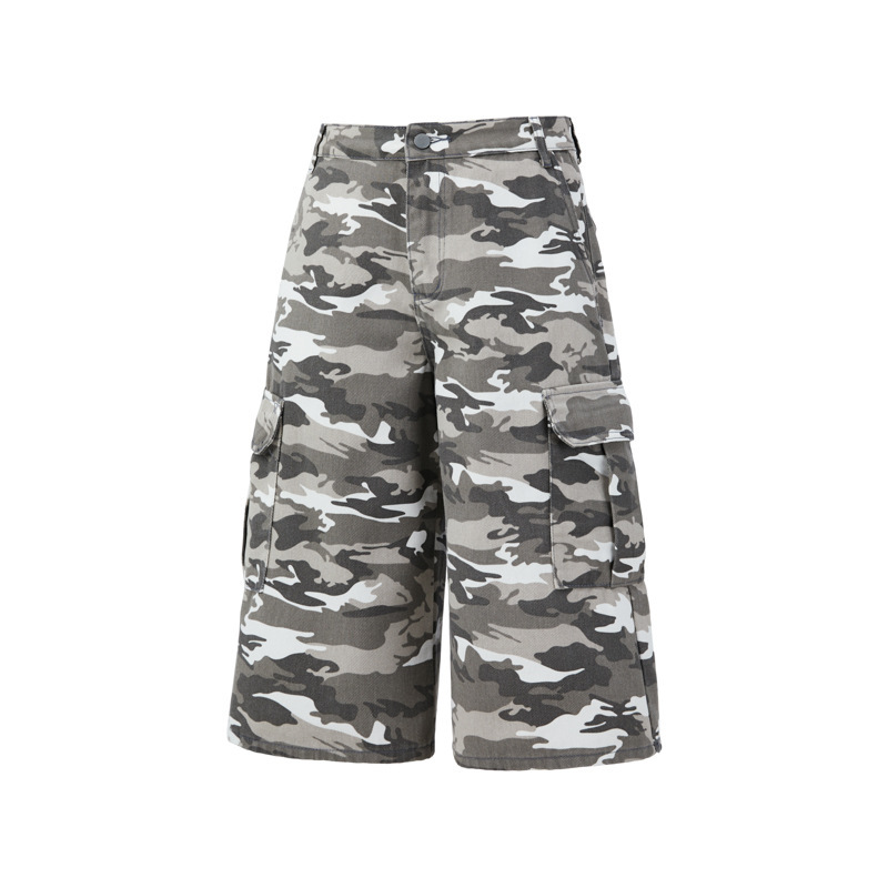 Camouflage Denim Work Shorts for Men, Cross-Border Exclusive, Multi-Pocket Military Style, Street Fashion, Summer Loose-Fitting Cropped Pants Camouflage Denim Work Shorts for Men, Cross-Border Exclusive, Multi-Pocket Military Style, Street Fashion, Summer Loose-Fitting Cropped Pants