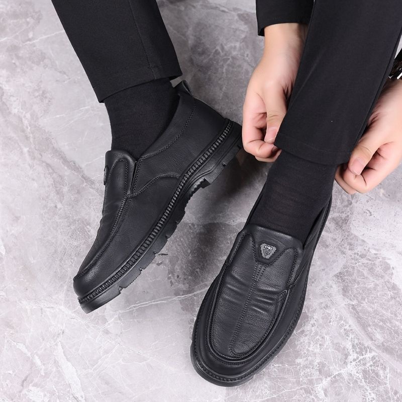 Dragonfly brand men's slip-on business casual leather shoes