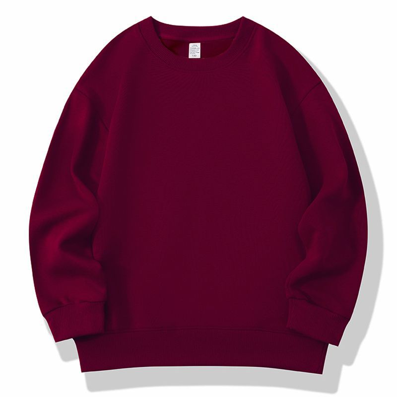 Suéter de color sólido para niños otoño y invierno ropa infantil de manga larga camisa en blanco fábrica de ropa de jardín de infantes logotipo de impresión spot