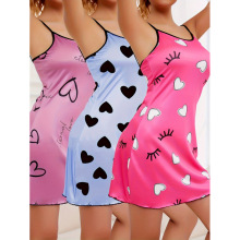 A 67608 Silk-like backless heart nightdress ����z¶������˯