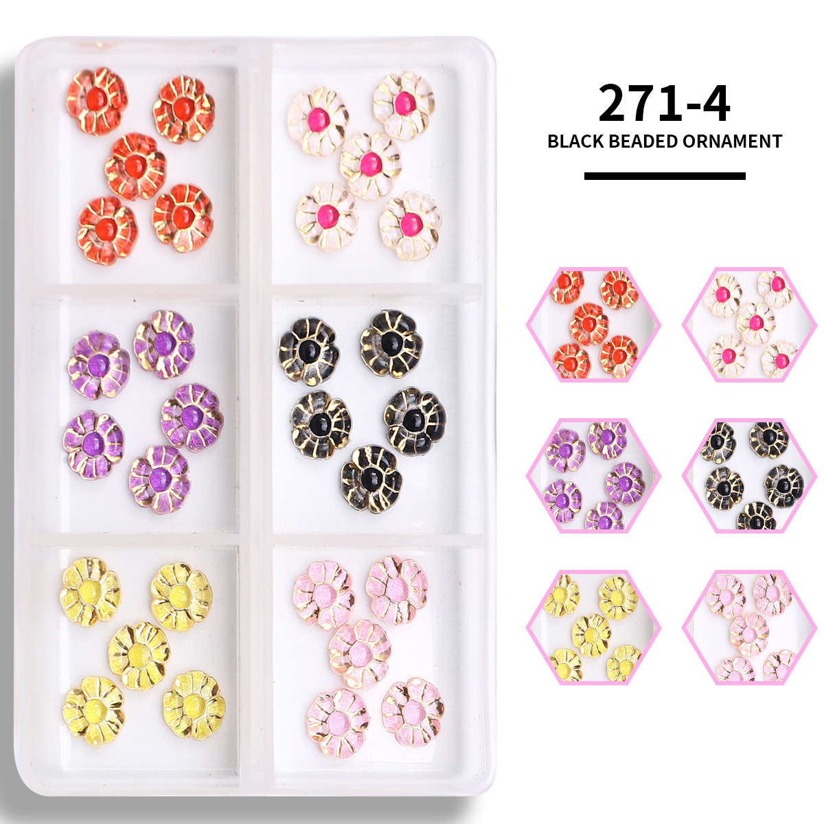Cruz-frontera popular remache de uñas joyería no se desvanece mezclado 6-rejilla de metal largo hueco estrella Luna decoración de uñas