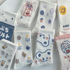 Knit socks for women, cute Japanese-style long socks, new autumn and winter items, Korean version, Instagram-style versatile, Harajuku fashion, student mid-calf trendy socks