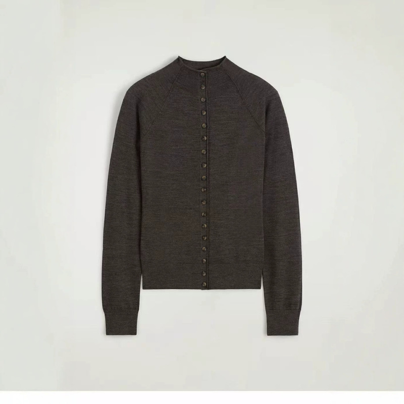 BM&MD&ZA early autumn new women's slim-fit high-neck cardigan single-breasted sweater 1346089002