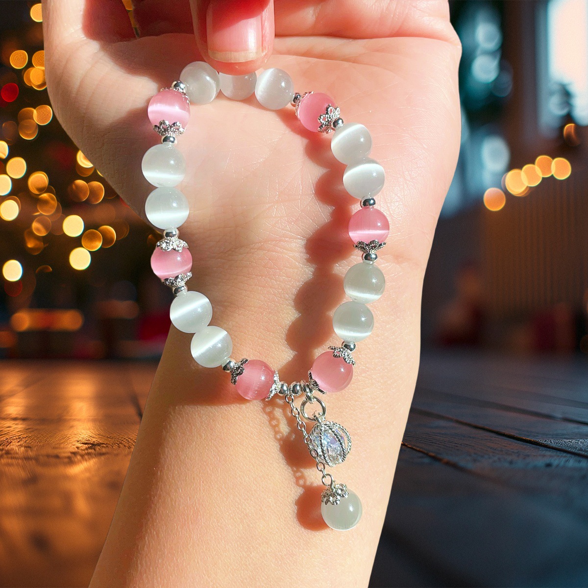 Nouveau Bracelet en pierre œil de chat, Bracelet du même Style pour Temple féminin, cadeau de Collection de bracelets de Style chinois populaire_voghion.com