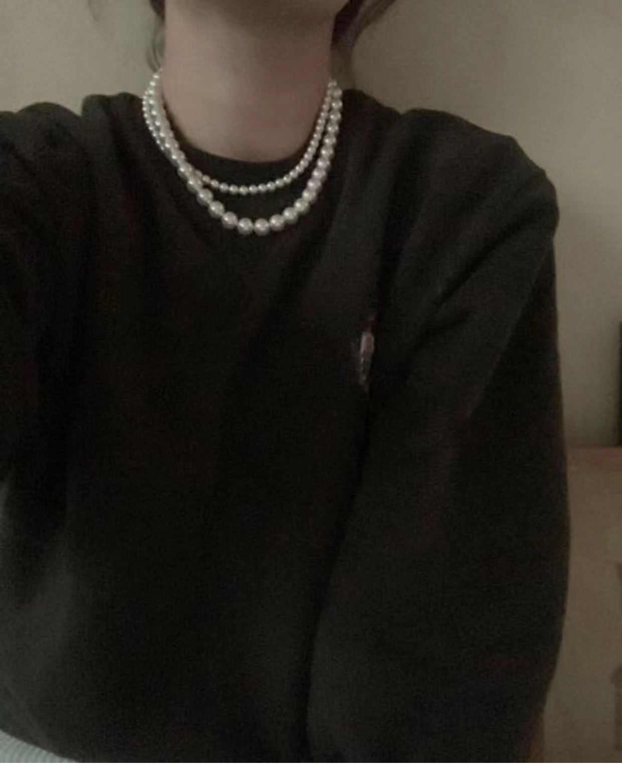 fashion pearl chain retro geometric singlelayer necklace wholesalepicture10