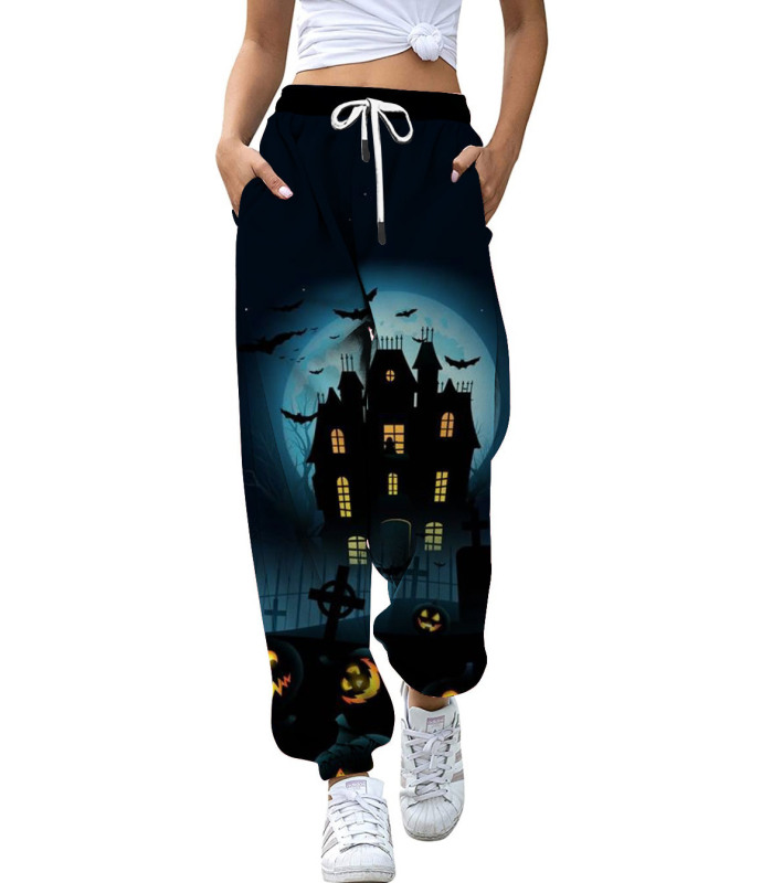 2024 Cross-Border New Halloween Series 3D Digital Printing Women's Casual Pants Drawstring Leggings Women's Sports Pants 2024 Cross-Border New Halloween Series 3D Digital Printing Women's Casual Pants Drawstring Leggings Women's Sports Pants