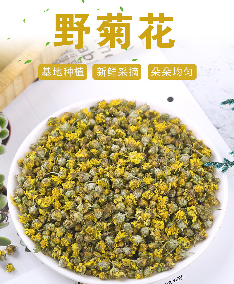 Wild Chrysanthemum Flower (Chrysanthemum indicum) — Dried Ye Ju Hua Herbal Tea, 500g Loose quality and texture