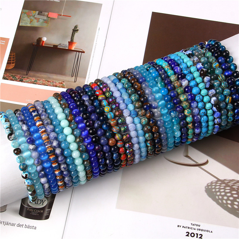 18g Weight Bracelets Classification Natural Stone Chain Material 1 Piece Quantity Holiday, Daily Occasion natural stone Material Round Pattern Unisex Gender Beaded Design Casual, Simple Style Style Casual Simple Style Round Natural Stone Wholesale Bracelets 2