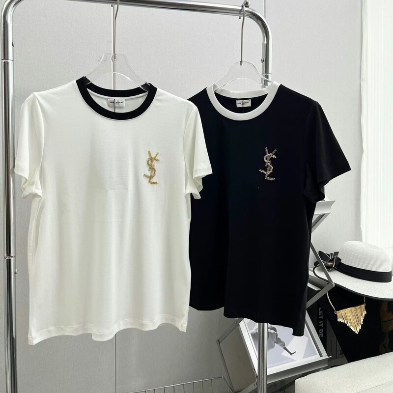 New European-Style High-End T-Shirt Couple's Matching Outfit for Men and Women, Premium Quality, Large Size, Loose Short-Sleeve, Black and White New European-Style High-End T-Shirt Couple's Matching Outfit for Men and Women, Premium Quality, Large Size, Loose Short-Sleeve, Black and White
