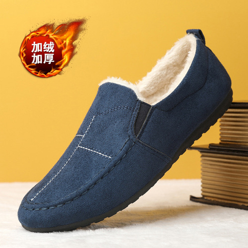 Men's shoes autumn and winter bean shoes men's Korean version versatile old Beijing cloth shoes plus velvet warm men's casual shoes student shoes