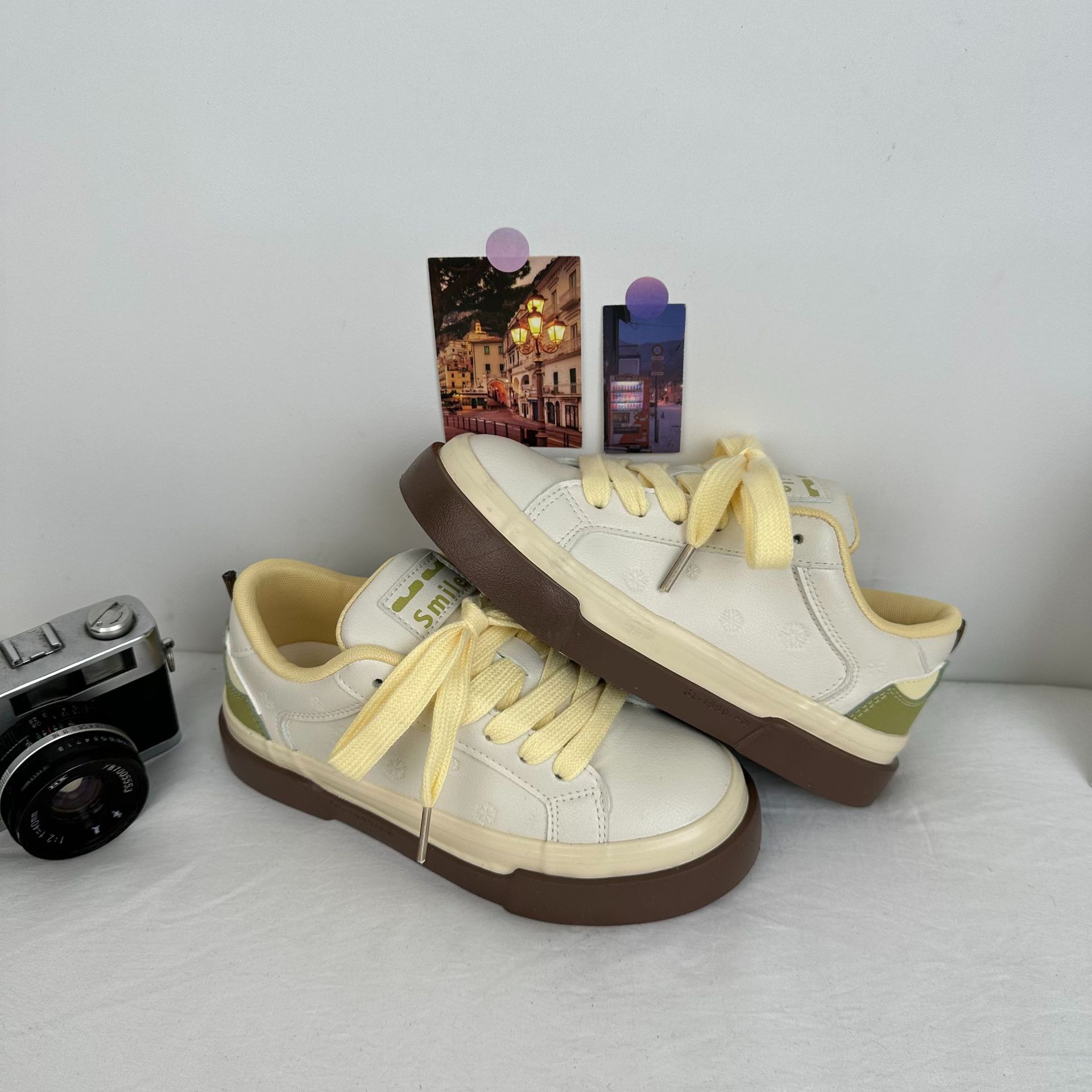 Yuanbo2025 primavera nuevos zapatos de lona de estudiantes mujeres versátiles nichos coreanos zapatos de cuero blanco zapatos image 7
