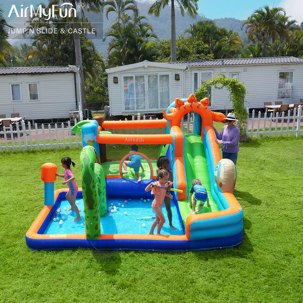 AMF| Castillo de rociador de agua doméstico Castillo inflado Inflatable Slide de rociador de agua doméstico pequeño castillo inflado