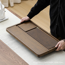 跨境工厂直批茶盘大号竹制带排水茶台中式办公室轻奢大板泡茶盘