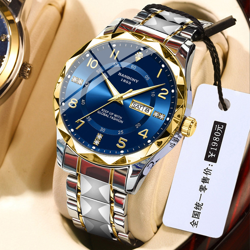 Swiss Brand New Men's Watch Luxury Waterproof Luminous Quartz Watch Live Broadcast Foreign Trade Hot Model Dropshipping