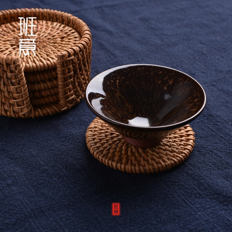 手工编织越南藤编杯垫茶具藤木养壶垫 越南老藤编杯垫批发|undefined